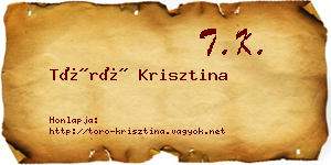 Törő Krisztina névjegykártya